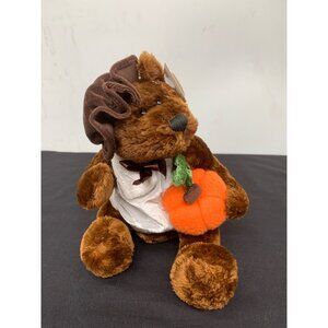 Dan Dee Collector's Choice Harvest Brown Bear Plush Pilgrim Thanksgiving Pumpkin